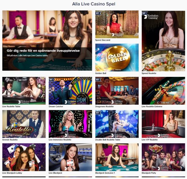 spela live casino