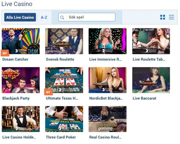 spela live casino