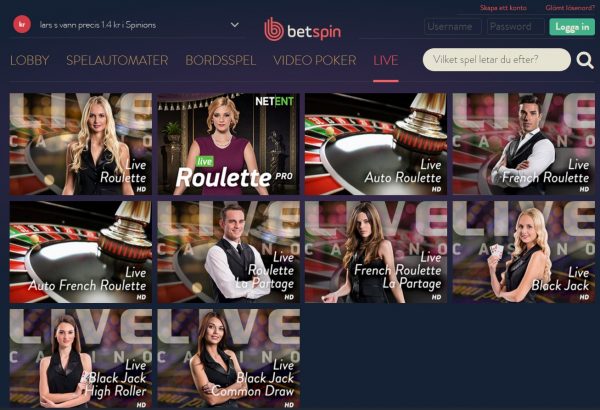 spela livecasino online