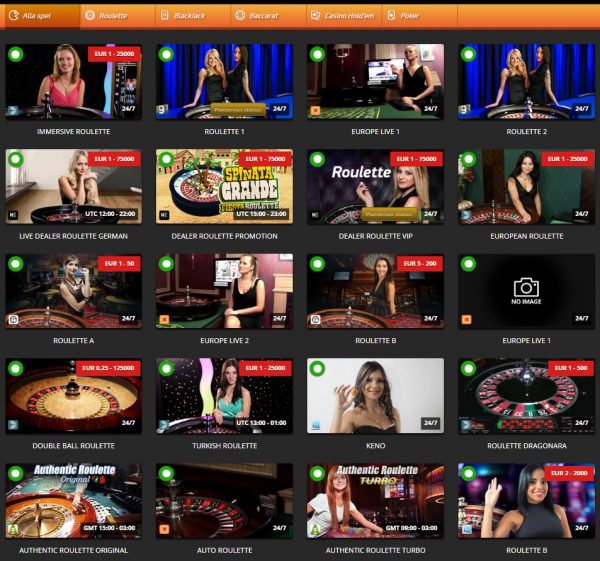 spela live casino